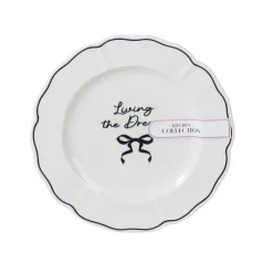 Assiette dessert slogan et noeud