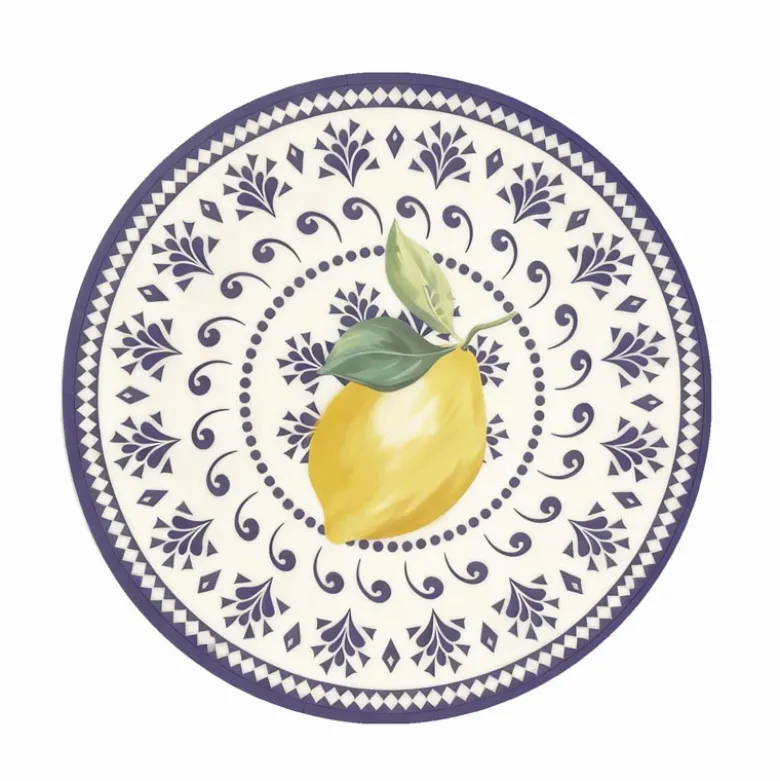 Assiette plastique d26cm citron