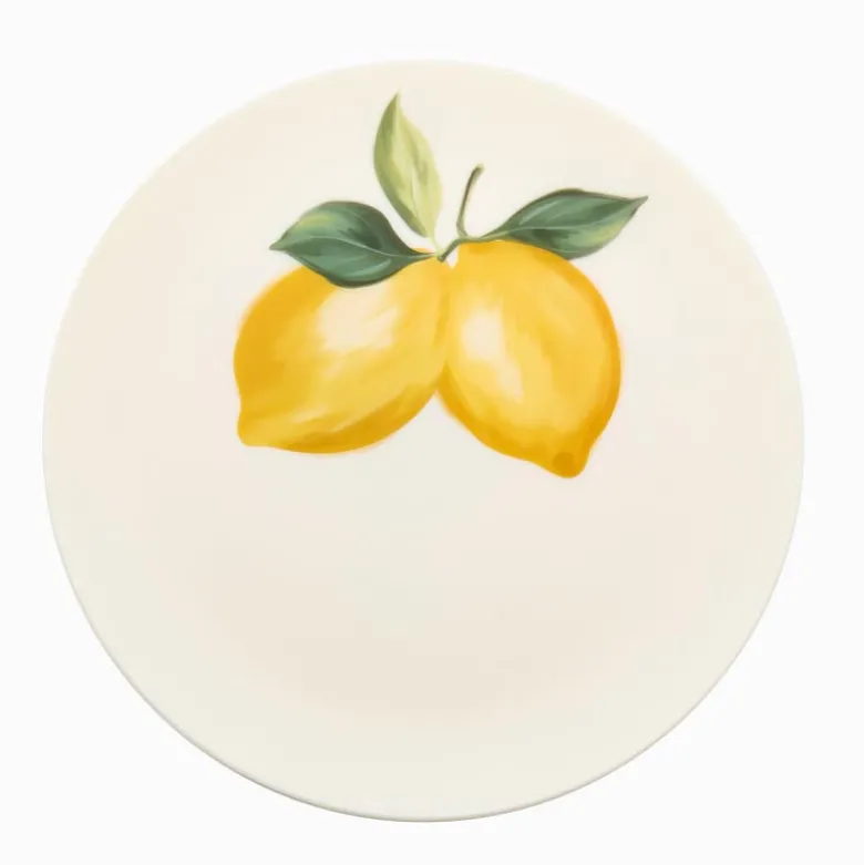 Assiette plastique d26cm citron