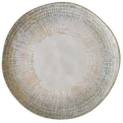 Assiette plate creme bi-texture