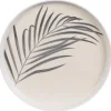 Assiette plate motif feuillage d