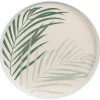 Assiette plate motif feuillage d