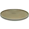 Assiette plate reactive marron
