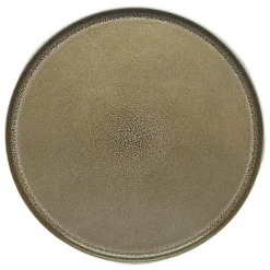 Assiette plate reactive marron