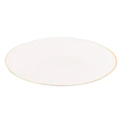 Assiette rayures bord dore 28cm