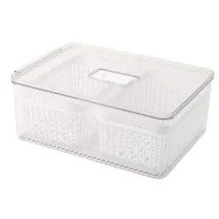 Bac rang frigo 2 panieres noir
