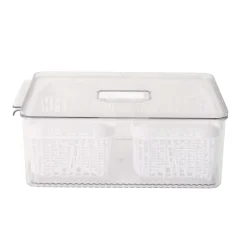 Bac rang frigo 2 panieres noir