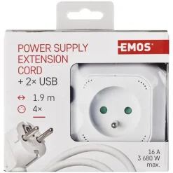 Bloc multiprise 4 prises +2xusb