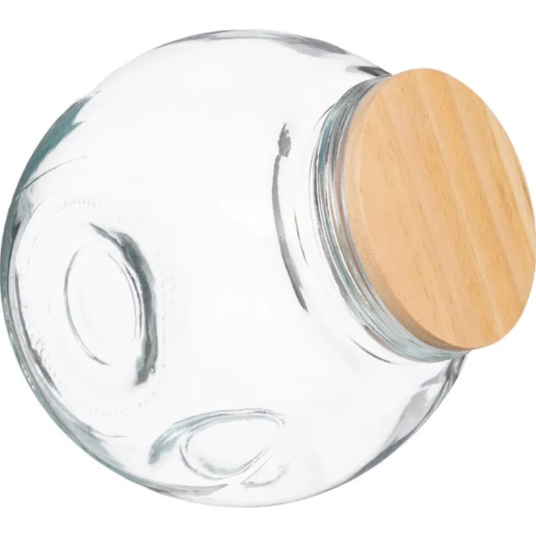 Bocal bonbon verre + bois 2l
