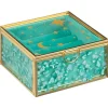 Boite a bijou couvercle en verre