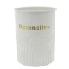 Boite a ustensiles metal & beige