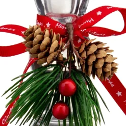 Bougeoir en verre decor noel