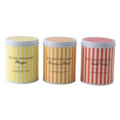 Bougie metal rayures colorees