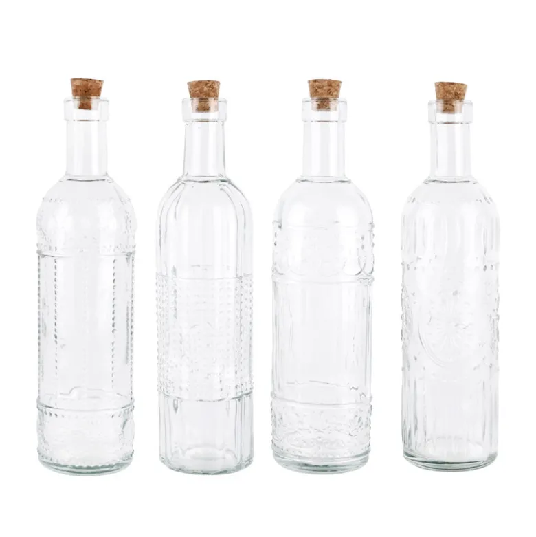 Bouteille enbossee en verre