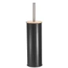 Brosse wc noir couvercle bambou