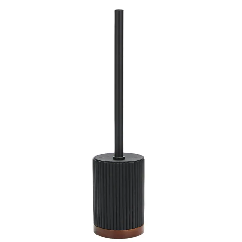 Brosse wc noir socle en bois