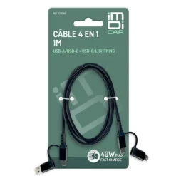 Cable renforce 1m - 4 en 1 usb