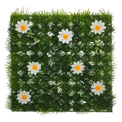 Carre gazon & fleur jne/blc 25x2