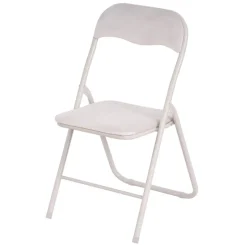 Chaise pliante velours creme