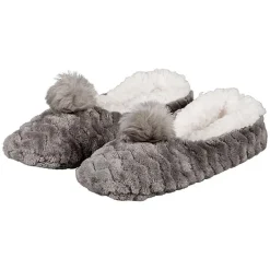 Chaussons doudou pompon fem