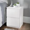 Chevet 2 tiroirs blanc mat