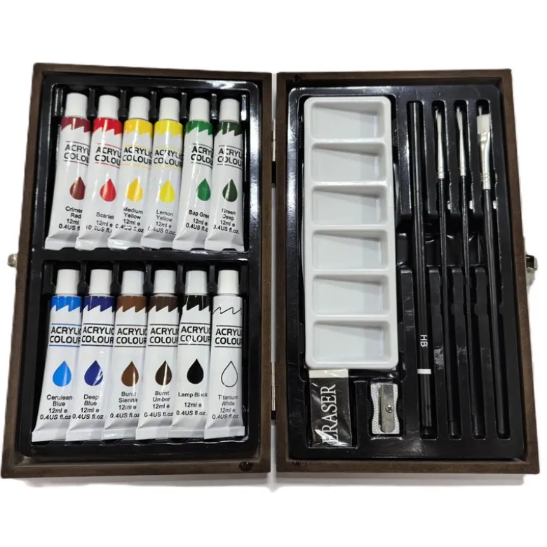 Coffret peinture acrylique 19pcs