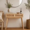 Console 2 tiroirs cannage