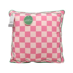Coussin a carreaux ass rose/vert