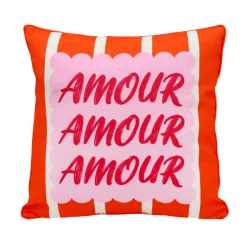 Coussin amour 45x45cm orange