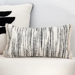 Coussin bandes jacquard 50x30cm