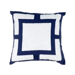 Coussin hexalia 40x40cm bleu