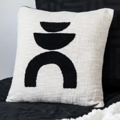 Coussin neo piping noir 45x45cm
