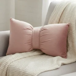 Coussin noeud 30x50cm blush