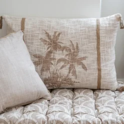 Coussin palmier pompons 70x50cm
