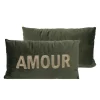 Coussin tufte amour 30x50cm vert