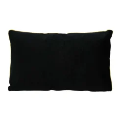 Coussin 30x50cm noir piping dore