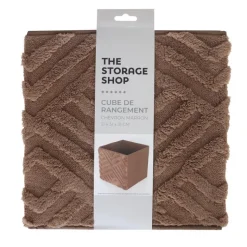 Cube de rangement chevron marron