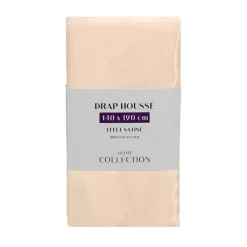Drap housse satin peche