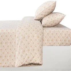 Drap housse 140x190 imprime beig