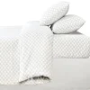 Drap housse 160x200 imprime blan
