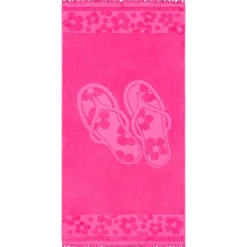 Drap plage velours jacquard uni