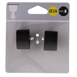 Embout bouchon d28 x2 - noir mat