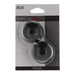 Embout boule x 2 d28 - noir mat