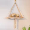 Etagere bois macrame