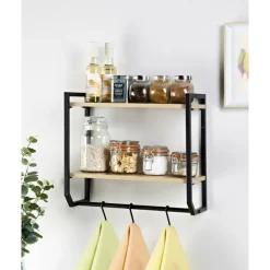 Etagere 2 niveaux avec crochets