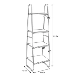 Etagere 4 niveaux creme/bois