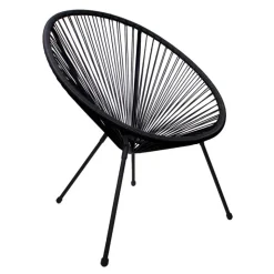 Fauteuil exterieur cordage noir