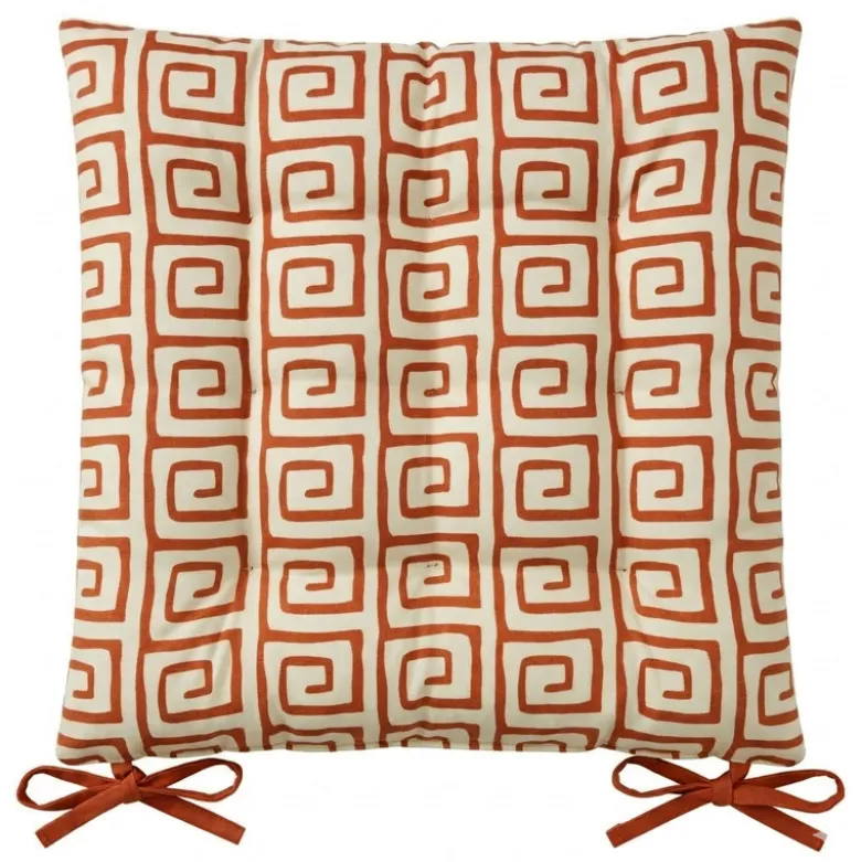 Galette de chaise motif grec dep