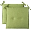 Galette de chaise verte x2