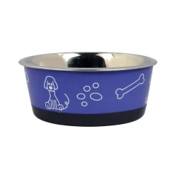 Gamelle inox paroi decor bleu